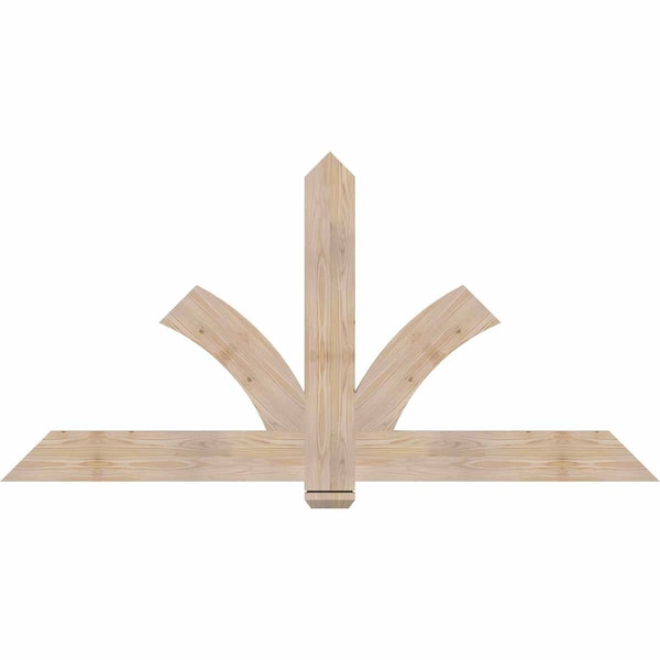 Ekena Millwork Redmond Smooth Timber Gable Bracket, Douglas Fir, 72"W x 36"H x 1 1/2"D x 5 1/2"F, 12/12 Pitch GBW072X36X0206RED00SDF - main
